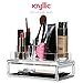 Acrylic Countertop Storage Makeup Organizer - Womens Nail polish make up brushes lipstick cosmetic brush jewelry holder with spacious bottom drawer counter display container for any vanity great gift!