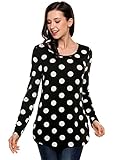 Zeagoo Women's Casual Oversized Baggy Off-Shoulder Shirts Polka Dot Pullover Tops