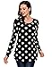 Zeagoo Women's Casual Oversized Baggy Off-Shoulder Shirts Polka Dot Pullover Tops