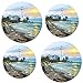 Reston Lloyd, Burner Covers For Electric Stovetop, Decorative Lightweight Tin Covers, Set of 4 (2-8 inch & 2-10 inch), Conceals Messy Drip Pans, Lighthouse