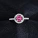 JewelryPalace Round 1.2ct Created Pink Sapphire 925 Sterling Silver Ring Size 7