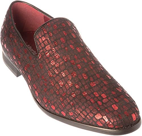 sparko14 Mens Slip-On Fashion-Loafer Sparkling-Glitter Dress-Shoes