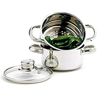 Norpro 1-Quart Stainless Steel Mini Steamer Cooker, 3 Piece Set