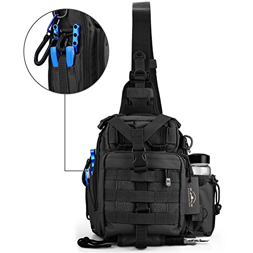 DYJ Outdoor Fishing Tackle Bag Backpack Multifunctional Waterproof Tackle Storage Bags Durable Handbag Single Shoulder Cross Body Messenger Bag for Camping Hiking Hunting Cycling - Thumbnail 5
