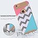 iPhone 6s Case,iPhone 6 Case,LUOLNH [2in1] Heavy Duty Hybrid Hard Case for Apple iPhone 6, 6s[4.7inch], Blue Mint Teal and Coral Pink Split Chevron Design Cover (Gold)