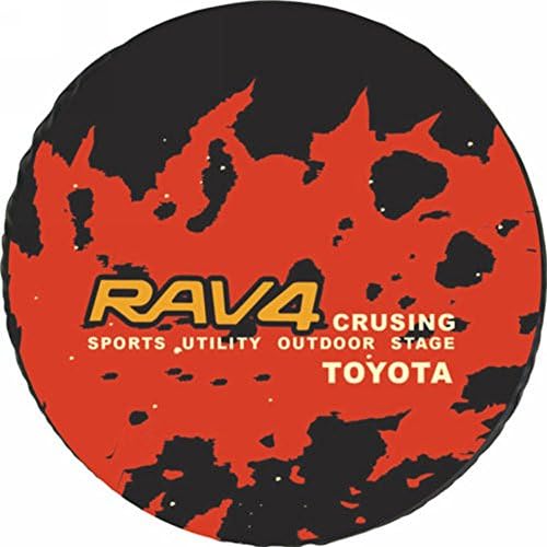 Amooca Classic Accessories Overdrive Universal Fit Toyota RAV4 Spare Tire Cover Orange R16" (Medium)