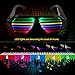 Halloween Christmas Party Decorations Gifts Music & Sound-Activated LED light Party Glasses, USB Rechargeable LED flashing sunglasses Shutter Shades Eyewear for Clubbing, Bar, Rave, Birthday, Concert