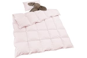 zzlamb Toddler Comforter Baby Down Blanket, Lightweight & Breathable Small Crib Quilt All Season Duvet Insert, Soft Brushed Noiseless Shell Down Proof Machine Washable, Cherry Pink 41x48in