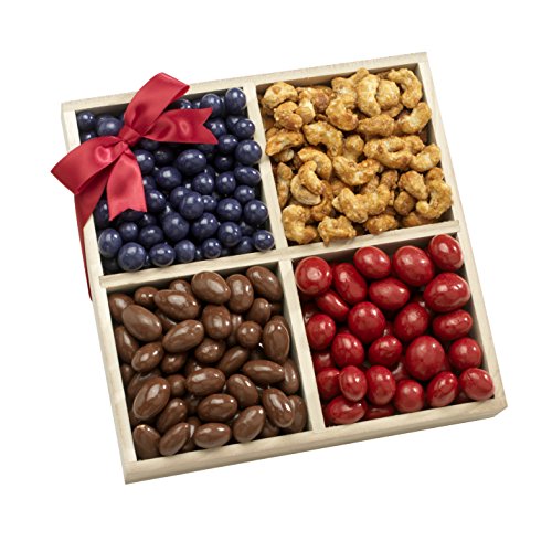 Broadway Basketeers Gourmet Chocolate, Sweets and Nuts Gift Basket Tray - Exceptional Gifts