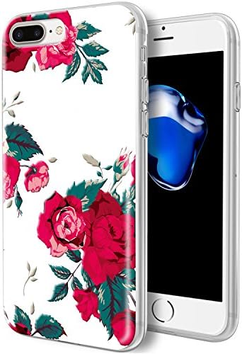 iPhone 7 Plus Case/iPhone 8 Plus Case,KGD [Floral Pattern Series] [Flexible Soft TPU] Rubber Silicone Protective Cover Case with [IMD Glossy Pattern] for iPhone 7 Plus/iPhone 8 Plus