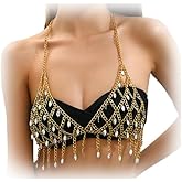 Summer Beach Crystal Harness Body Chain Jewelry Sexy Bikini Rhinestone Bra Body Chain Festival Rave Body Chain Jewelry for Women
