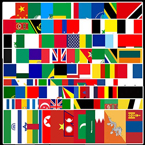 105Pcs Country Flag National Flag Stickers Water Bottles Laptop Phone Skateboard Car Computer Flags of The World Stickers Vinyl Waterproof Aesthetic Stickers Pack for Teens Kids Adults Children — image 1