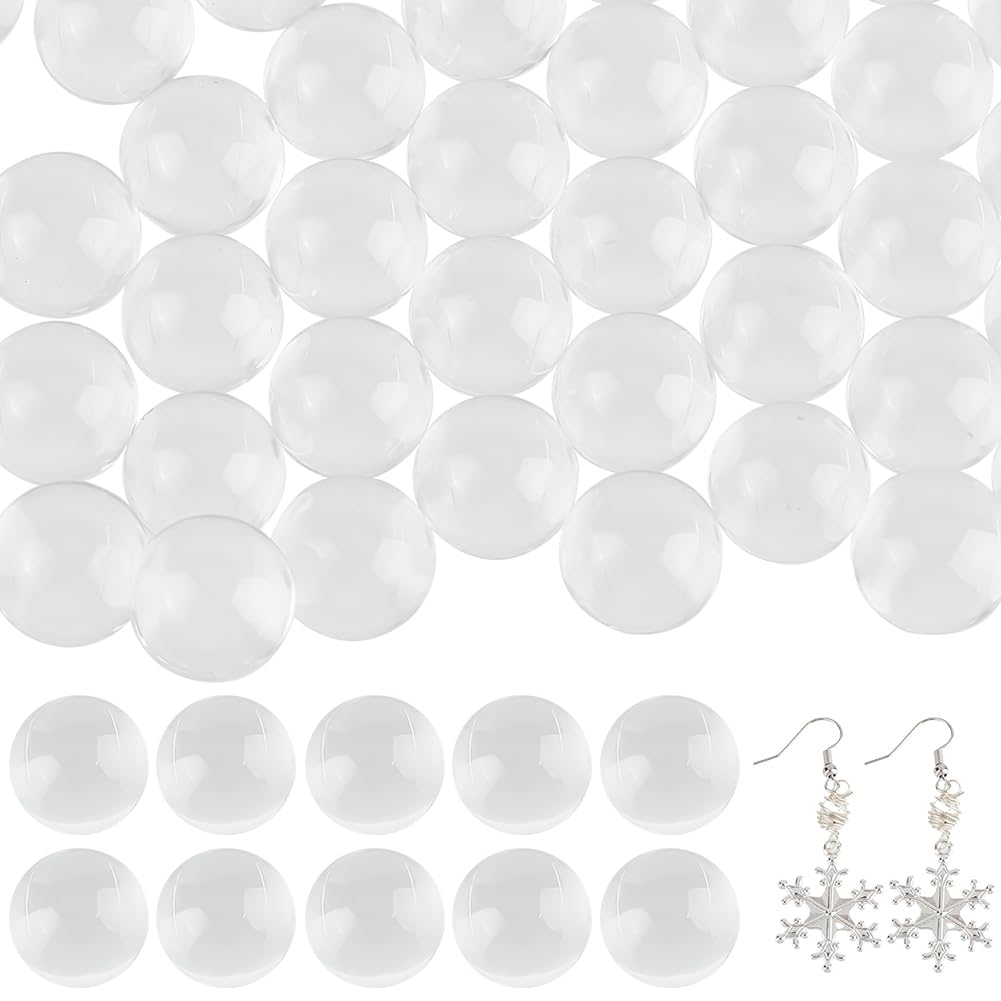 SUNNYCLUE 1 BOX 80Pcs 6MM Clear Glass Beads Vase Filler Beads Transparent Aquarium Pebbles Round No Hole Decorative Rondelle Beads for Mosaic Home Decorations Fish Tank and Christmas DIY Crafting