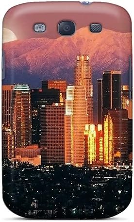 Premium Galaxy S3 Case - Protective Skin - High Quality For Moon Over San Gabriel Mountains Over La