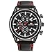 MINI FOCUS Stylish Chronograph Dial Leather Band Sports Mens Wrist Watches