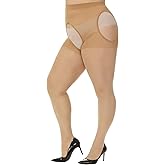 WiliW Suspender Pantyhose for Women Plus Size Garter Belt Sheer Tights Sexy Thigh High Stockings