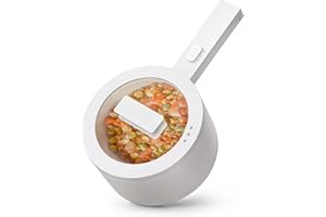 Olayks Electric Cooker, 1.5L Ceramic Glaze Non-stick Pot, Dual Power Multi-functional Electric Cooker, Suitable for Steak, Pasta, Hot Pot, Ramen, Quick Heating and Overheat Protection