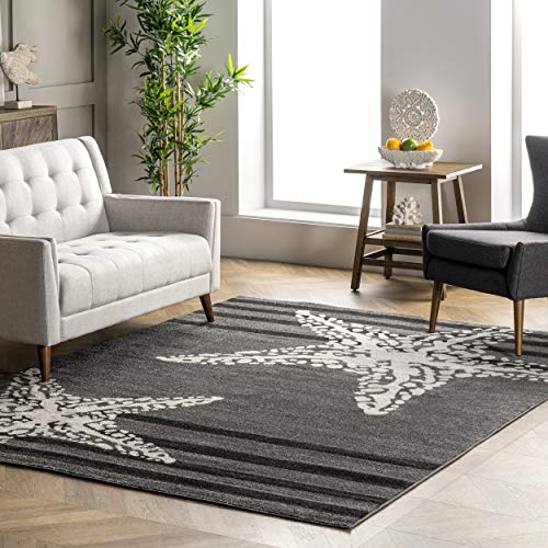 nuLOOM Minnie Coastal Starfish Area Rug, 3' x 5', Gray