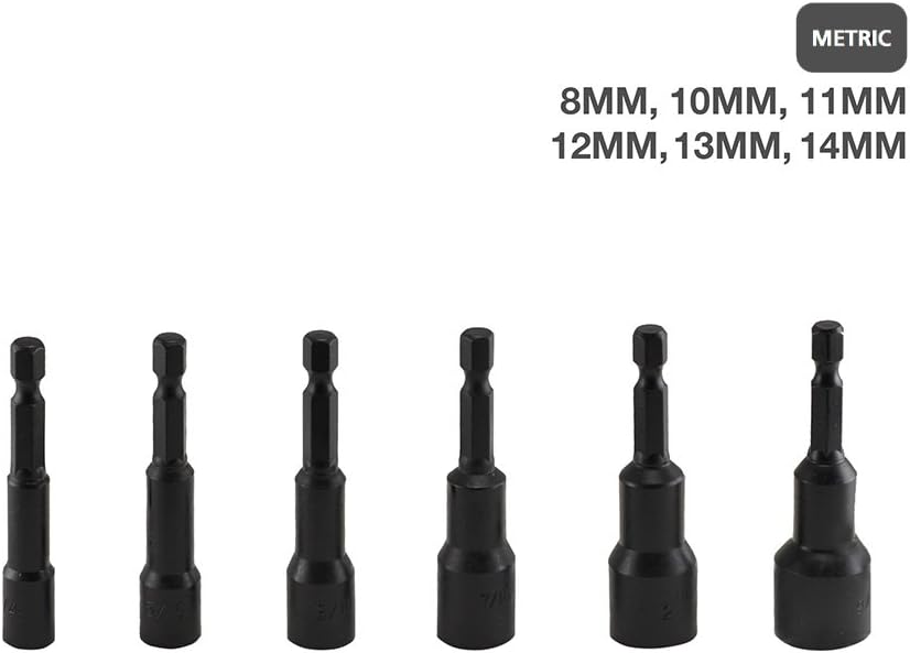 Neiko 10250A Magnetic Hex Nut Driver Master Kit, Cr-V Steel | 1/4" Quick-Change Hex Shank | SAE & Metric | 12-Piece Set: Home Improvement