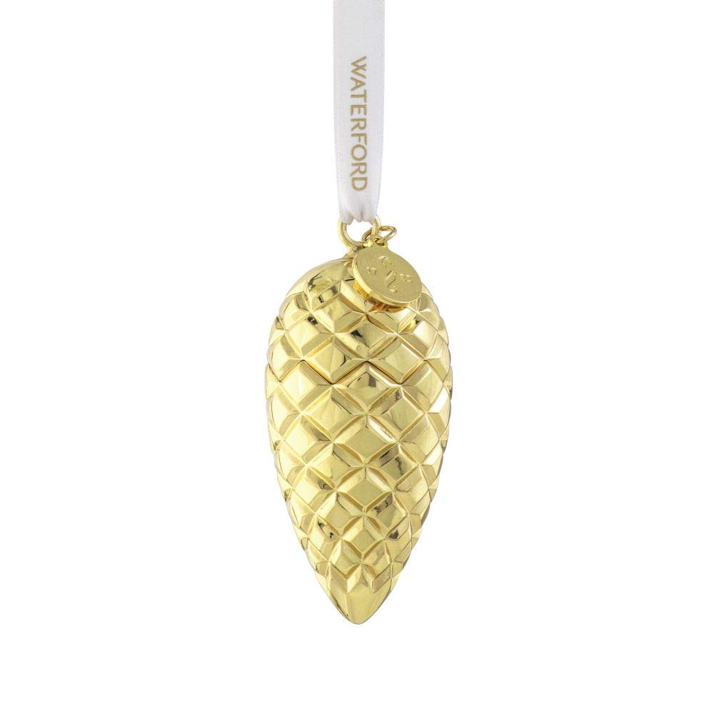 Christmas Fir Cone Golden Ornament