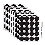 Nardo Visgo Round Chalkboard Labels-128 Reusable Removable Chalkboard Stickers with 3MM White Chalk Marker for Labeling Jars,Canisters and Organize Your Home,Kitchen and Office(Black)