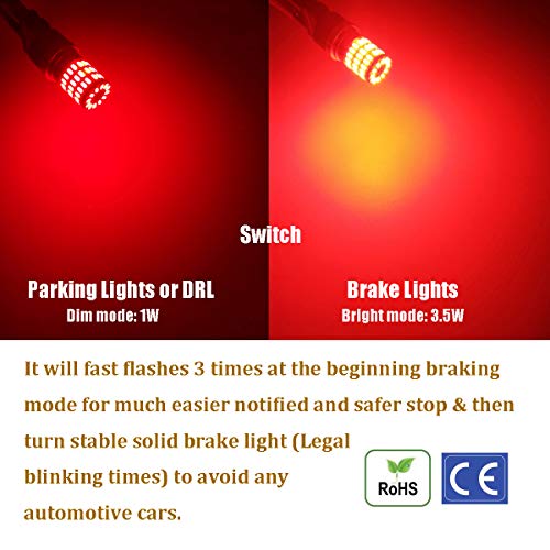 image for iBrightstar Newest 9-30V Flashing Strobe Blinking Brake Lights 7440 74