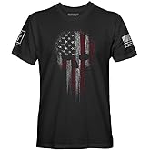 Fantastic Tees USA American Skull Patriotic Shirts for Men T-Shirt (Black, XL)