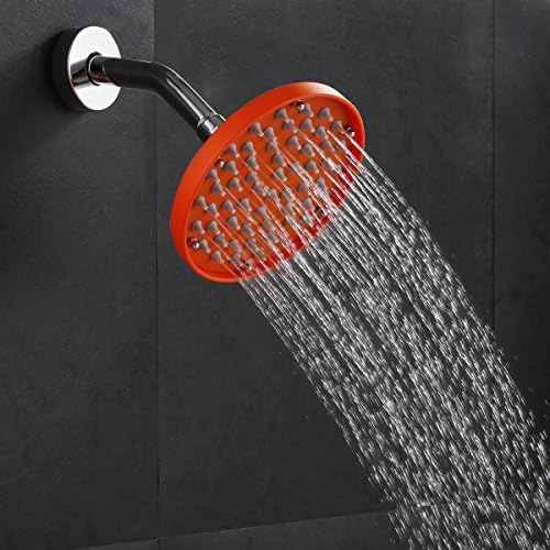 Shower Head, Yoco 6 Inches Chrome Finish Fixed Showerhead Provides High Pressure with Water Saver Mode