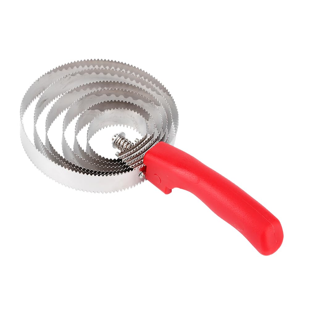Joyzan Horse Curry Comb, Stainless Steel Horse Shedding Tool 6 Spiral Ringed Livestock Scratching Brush Reversible Itching Scraper with Hand Grip for Deshedding Malting Remove Hair Cleaning Mud Coarse
