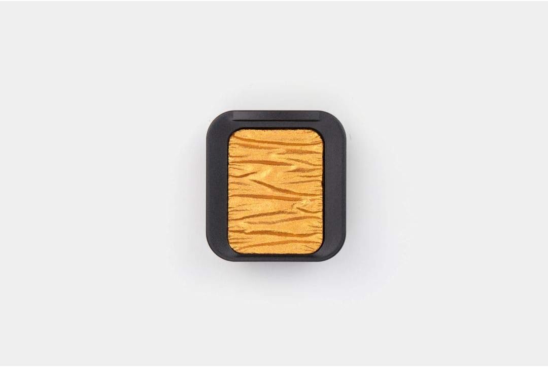FineTec Mica Based Pearlescent Watercolour - Opaque - Professional Quality - Royal Gold - 30 mm x 22 mm Rectangular Pan