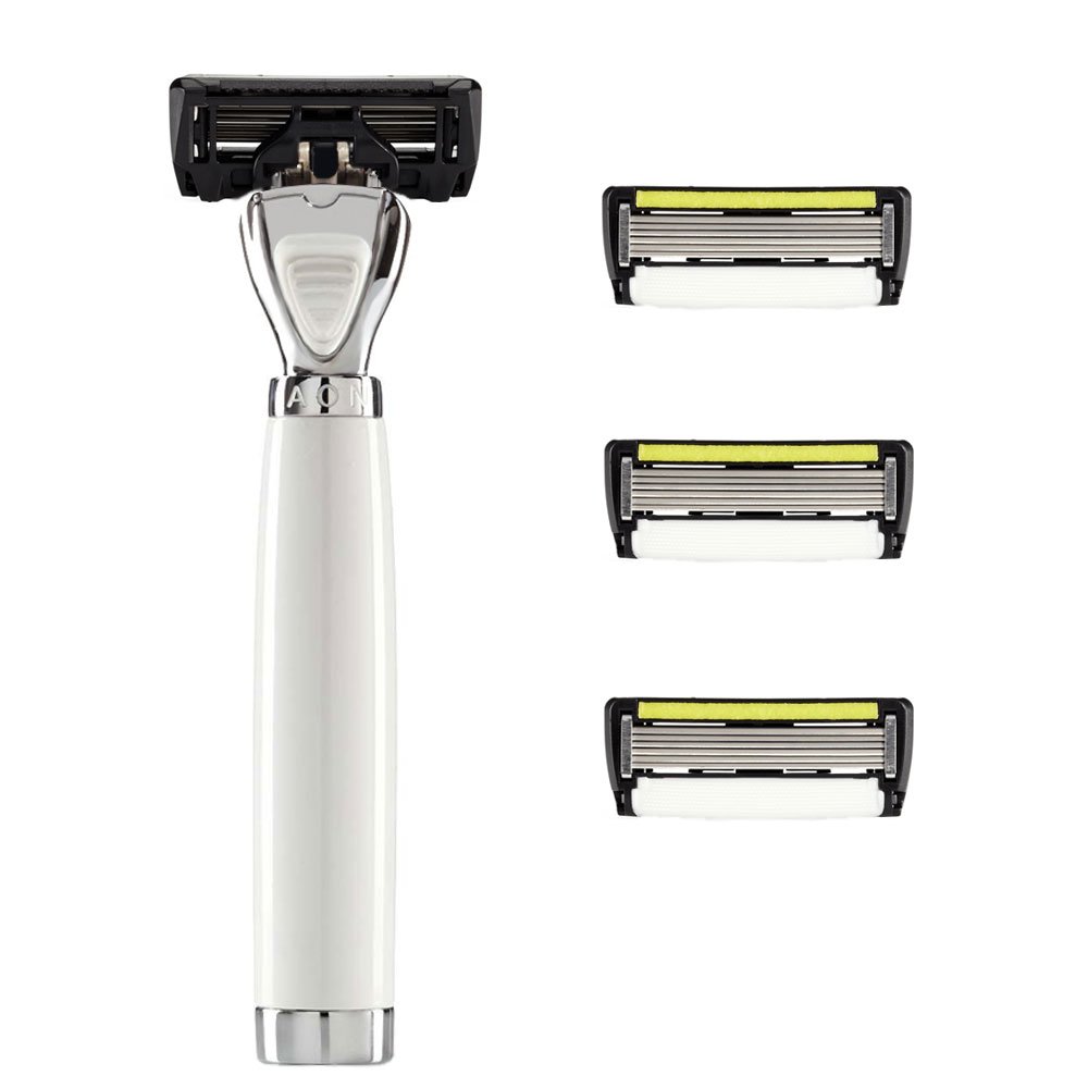 SHAVELAB Aon White Edition Nassrasierer mit 4x P.6+1 Klingen zur