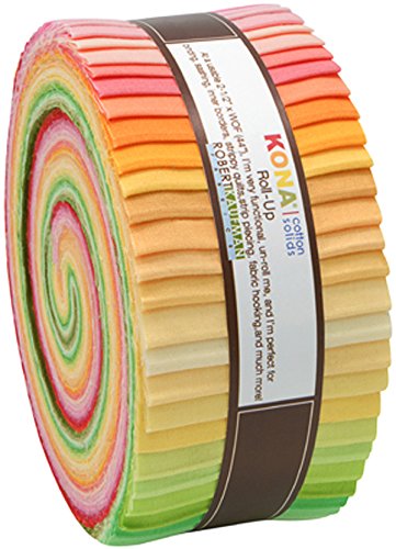 Kona Cotton Solids Sunrise Roll Up 43 2.5-inch Strips Jelly Roll Robert Kaufman Fabrics RU-262-43