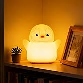 QonSaSiao Penguin Nursery Night Light,LED Squishy Silicone Lamp,2 Levels Dimmable Bedroom Nightlight for Kids,Touch Light,Dorm Decor lamp,Baby Boys Girls Gifts (Standing Penguin)