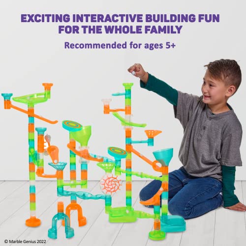 Marble Genius Marble Run Stunts Super Set 125 Pieces Total, 20 Action