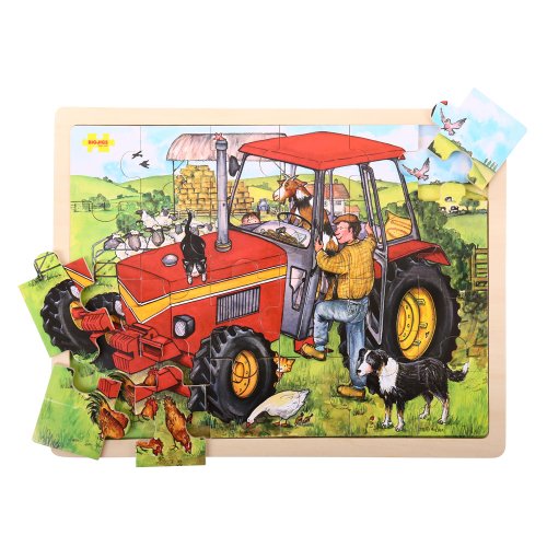 Bigjigs Toys BJ744 Tray Puzzle Tractor