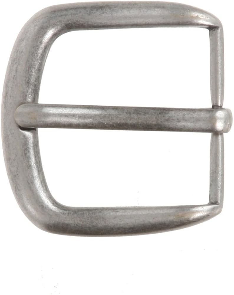 1 3/8" (35 mm) Nickel Free Single Prong Horseshoe Belt Buckle, Antique Silver: Clothing