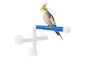 HYPEETY Pet Parrot Bath Perches Standing Platform Rack Suction Cup Window Shower Bird Bath Toys
