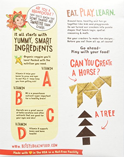 Bitsy's Brainfood Multi-Pack Organic Smart Crackers, Maple Carrot Crisp, 1 Ounce Bag (5 Count) - Thumbnail 3