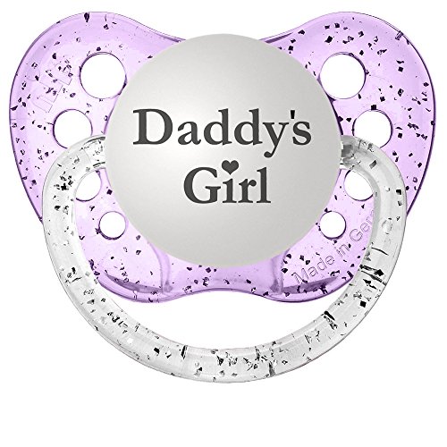 Personalized Pacifiers Daddy's Girl Pacifier in Glitter Purple