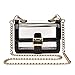 Blue Heaven Clear Boxy Shoulder Bag Chain Strap Crossbody Purse - Stadium/Concert Venues Approved, Black, Small