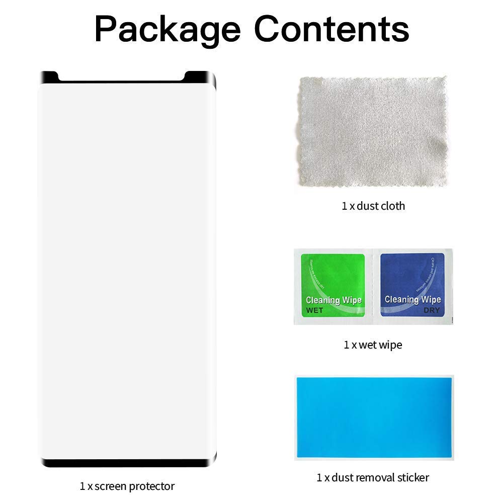 Samsung Galaxy Note 9 Screen Protector, WengTech 3D Curved 9H Hardness Border Adhesive Touch Sensitive Ultra Clear Tempered Glass Screen Protector for Samsung Note 9