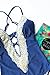 CUPSHE Women's Ladies Vintage Lace Bikini Set Beach Swimwear Bathing Suit One Piece Swimsuit, L Blue