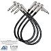 3 Units - 1.5 Foot - Audioblast HQ-1 - Ultra Flexible - Dual Shielded (100%) - Instrument Effects Pedal Patch Cable w/ &frac14; inch (6.35mm) Low-Profile, R/A Pancake Type TS Connectors & Dual Staggered Boot