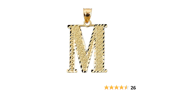 10k Yellow Gold Initial Letter M Charm 