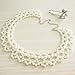 kilofly White Faux Pearl False Collar Necklace, Fifi, with Rhinestone Cat Pin