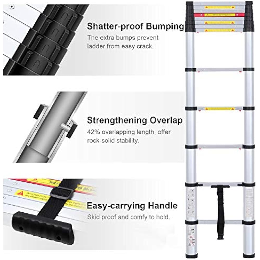 EN131 Telescoping Ladder Aluminum Telescopic Extension Tall Multi