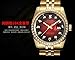 Gosasa Red Dial Synthetic Crystal Men's Gold Stainless Steel Band Automatic Mechanical Watches