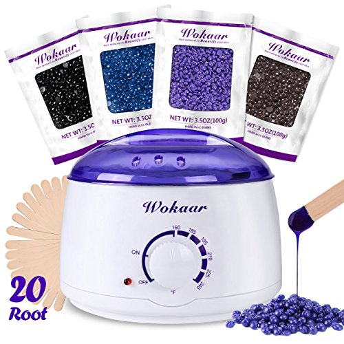 Wokaar Wax Warmer Hair Removal Waxing Kit with 4 Flavor Hard Wax Beans and 20 Wax Applicator Sticks - Thumbnail 7