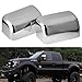 Super Duty Top Half Triple Chrome Plated Mirror Cover Cap for 2008-2016 Ford F250 F350 F450 (2Pcs)