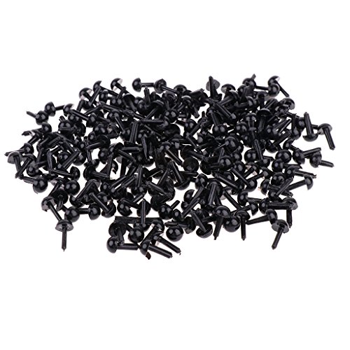 MagiDeal 400pcs Plastic Safety Eyes Craft Eyes for Doll Puppet Bear Plush Animal Felting Toy Arts Making 5MM 6MM Black - Thumbnail 7